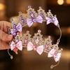 Süße Prinzessinnenkrone Schleife Haaraccessoires Schneekönigin Kopfschmuck Geburtstagsparty Haaraccessoires Hoher Sinn Mädchenkrone