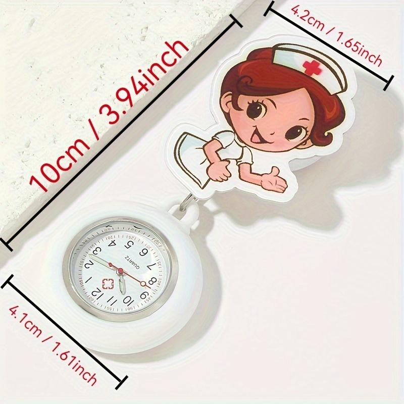 Adorable Cartoon Nurse Watch - Stretchable Rechargeable Watch with Rubber Strap, Quartz Movement, Perfect for Medical Nurse
