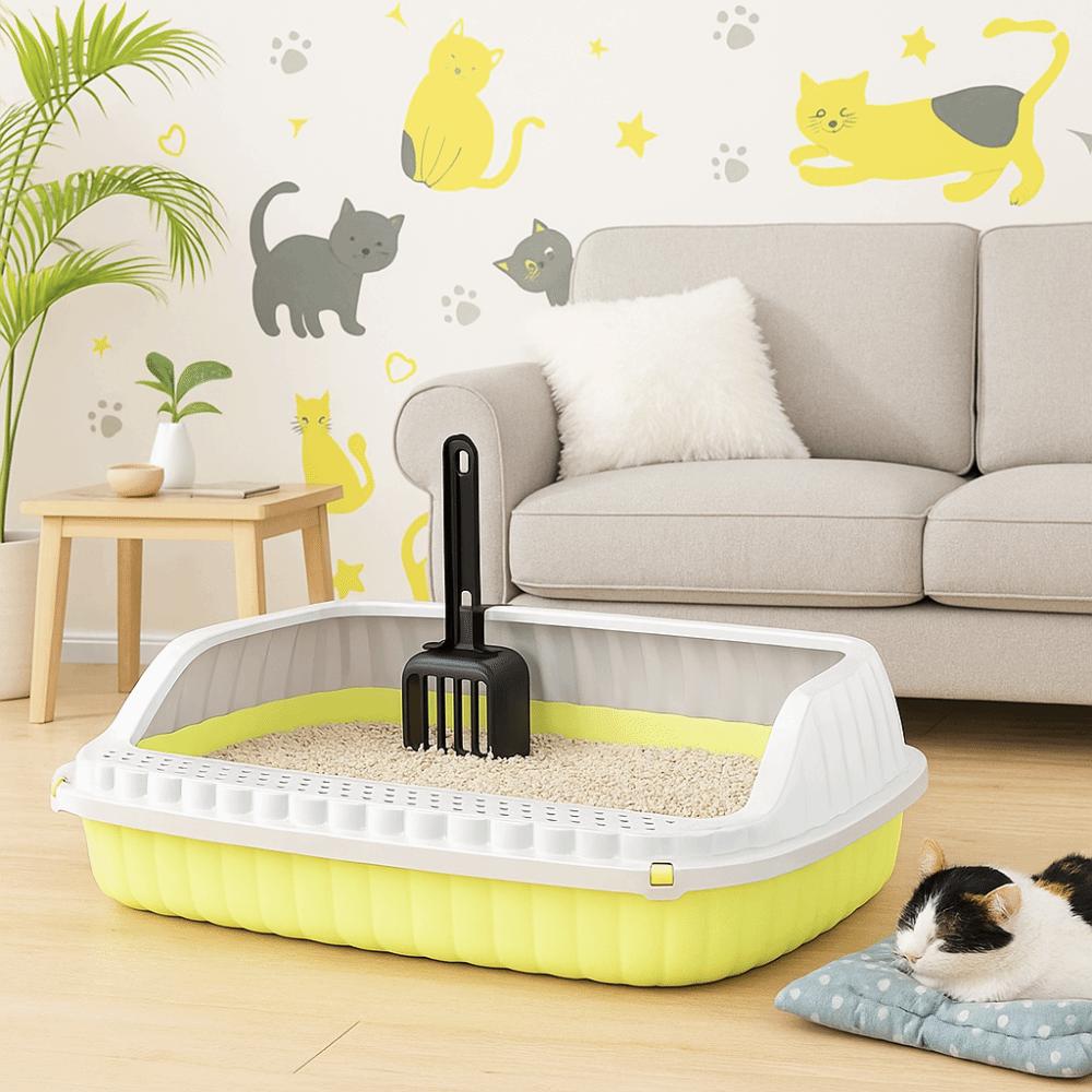 Katzentoilette mit hohem Rand Anti-Spritz Katzentoilette Katzentoilette Verhindert Sandaustritt Deodor