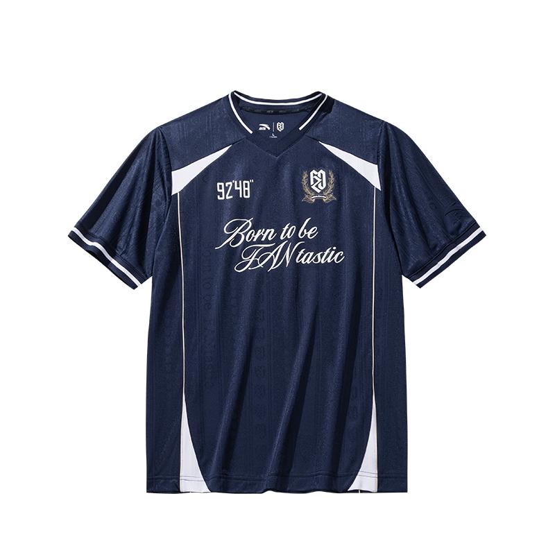 Anta Fan Zhendong Series Letter Stripe Printed Short Sleeve T-Shirt Unisex Tops 172628107R-2 S