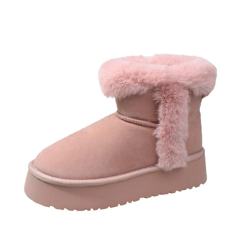 

Мода 2024 Зимние Снежные Сапоги Теплые Уличные Ботинки Женские Базовые на Платформе Хлопковые Туфли Женские Пушистые Ботильоны из Искусственной Замши Плюшевые Снежные Сапоги 40