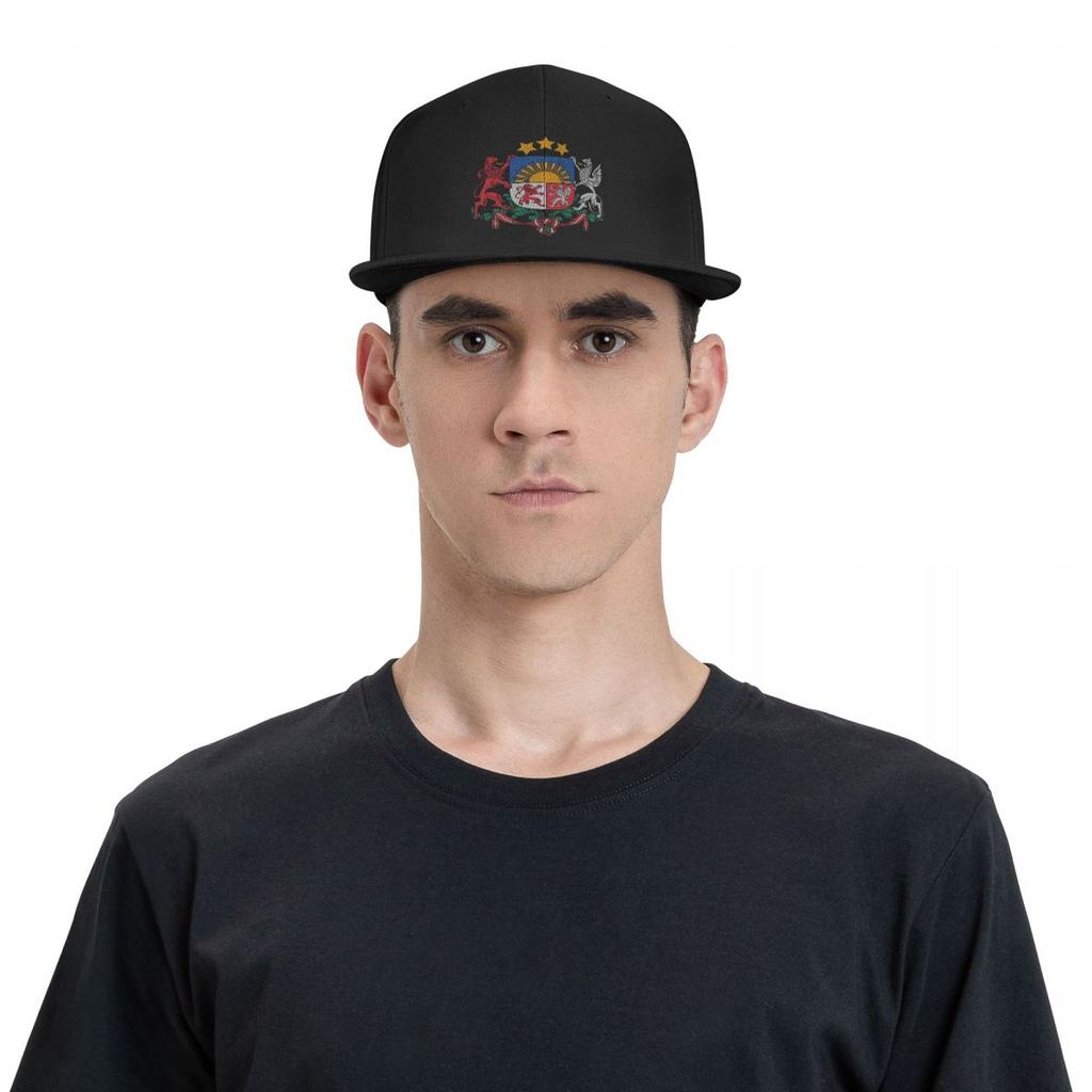 Gorra de béisbol de Hip Hop con escudo de armas de Letonia para mujer, gorro personalizado con Cierre trasero para papá adulto, primavera