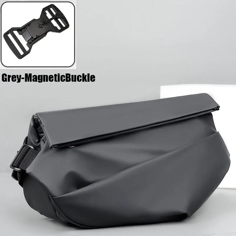 Premium Waterproof Magnetic Buckle Crossbody Bag Personality Fashion Men Messenger Bag Black Minimalist Shoulder Bags Men Bag
