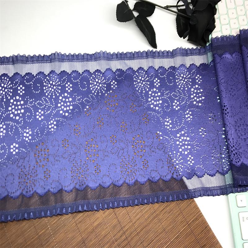 ( 2 Colors ) 23cm Wide Elastic Lace, Stretchy Spandex Lace Fabric for Sewing, Lingerie, Bra, Underwear, Dress, Garment & Crafting