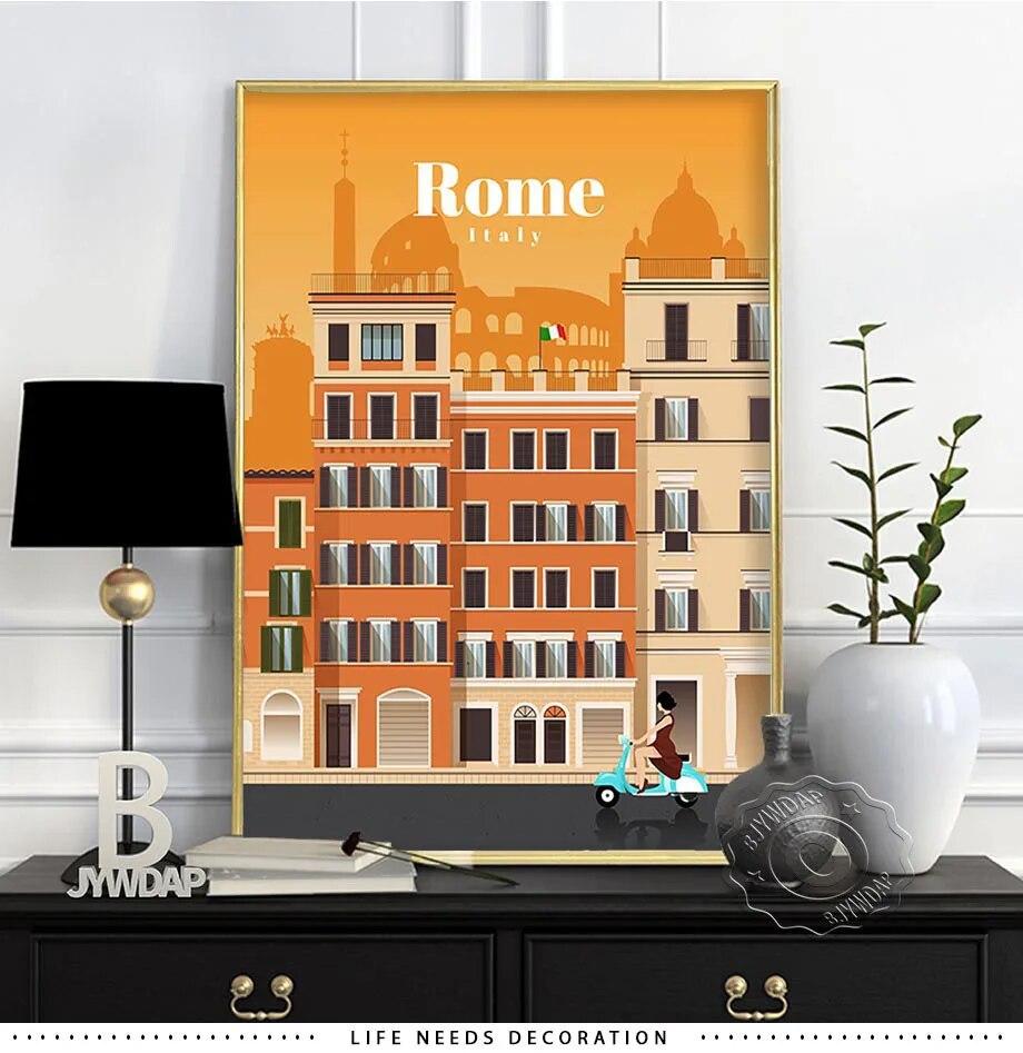 World City Travel Poster, Japan Tokyo Osaka Poster, Spain Madrid Watercolor Print, Florence Milan Santiago Chicago Wall Decor No Frame