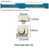 Handbag Hardware Square Buckle Zinc Alloy Push Lock, 33mm Outer Diameter