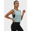 Women's Crop Workout Tank Top Loose Fit Sleeveless Athletic Shirt, Soft Flowy Gym Top with Knotted