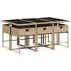 Vidaxl 7-Cz. Garden Furniture Set With Cushions, Mixed Beige