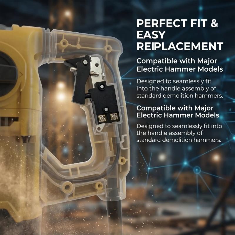 65 Type Power Tool Control Switches Component for Service Work with Wiring Posts, Metal Mounting Frame and Rating Mark