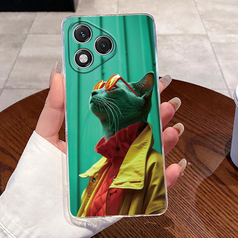Casing For Honor 400 Lite Case ABR-NX1 Aesthetic Fashion Cute Cat Soft Silicone Back Cover Honor 400Lite Transparent Phone Case