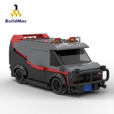 BuildMoc Technické auto A-Team Van SWAT Team Truck High-Tech Stavební kostky MOC Město Policejní stanice Auto Cihlová hračka pro děti