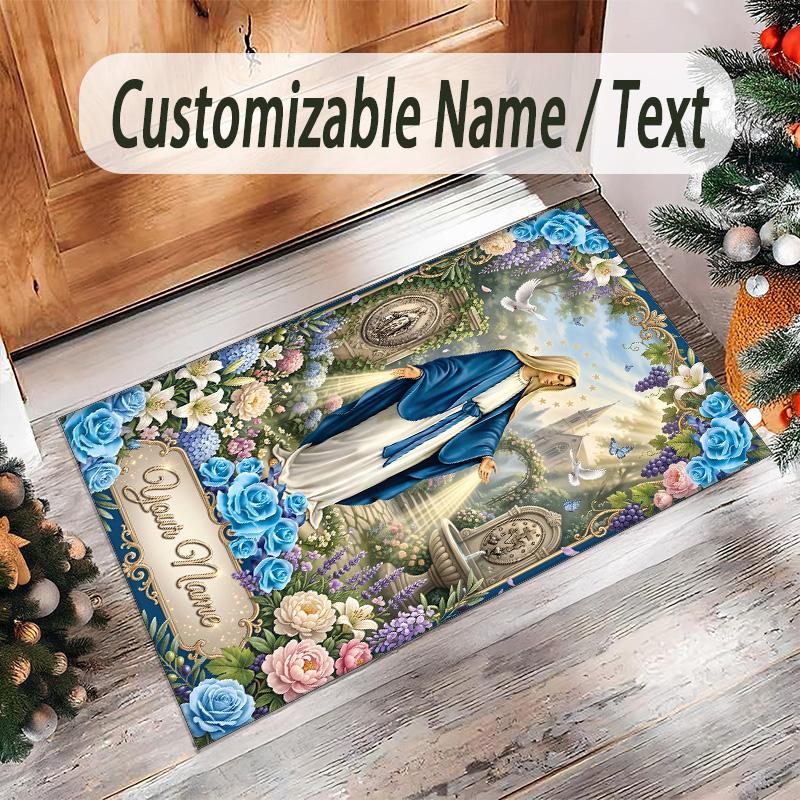 Other Similar Designs Theme Crystal Velvet Rug Personalized Custom Name Text Soft Floor Mat Home Decor
