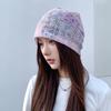 New Bohemian-style knitted hat for women, breathable and thin for spring and autumn, versatile hollow lace hat that makes the face look smaller