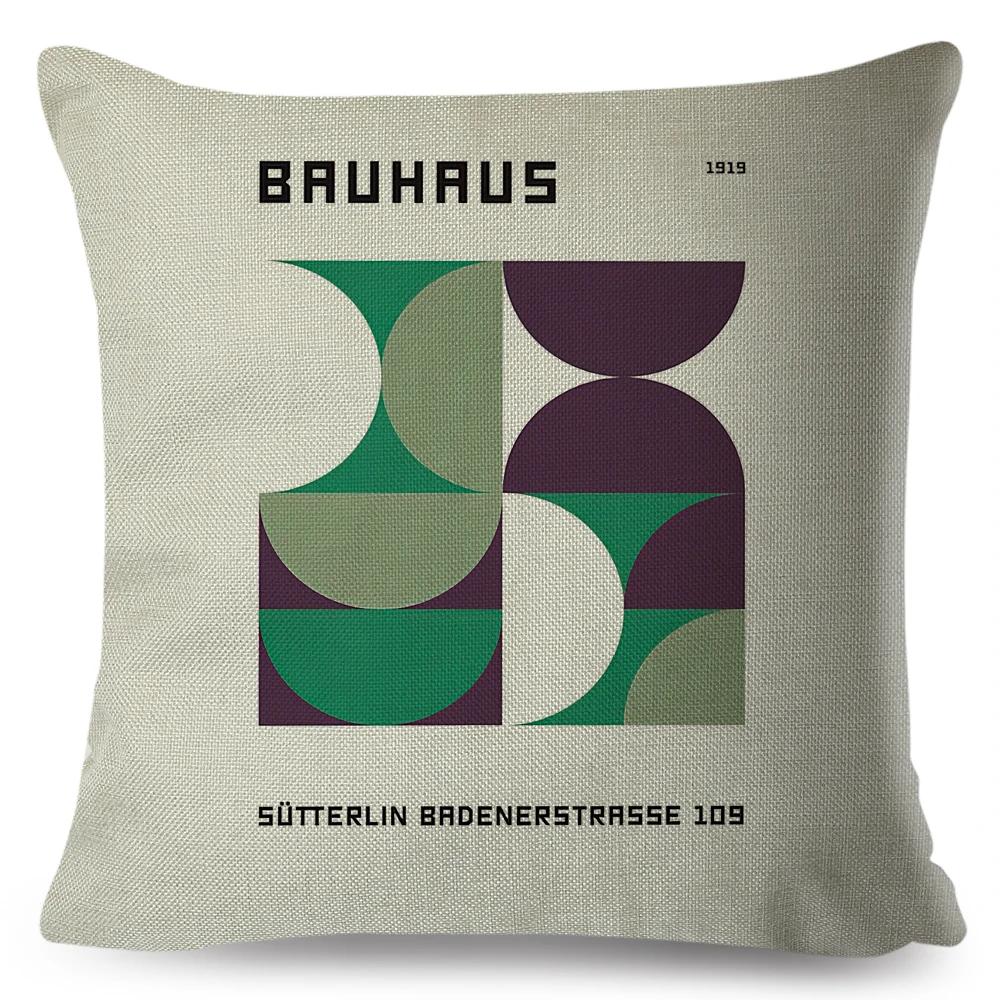 

Nordic Bauhaus Exhibition Unique Cushion Cover for Sofa Home Car Decor Double Print Pillowcase Polyester Throw Pillow Case 45x45cm18x18Inch