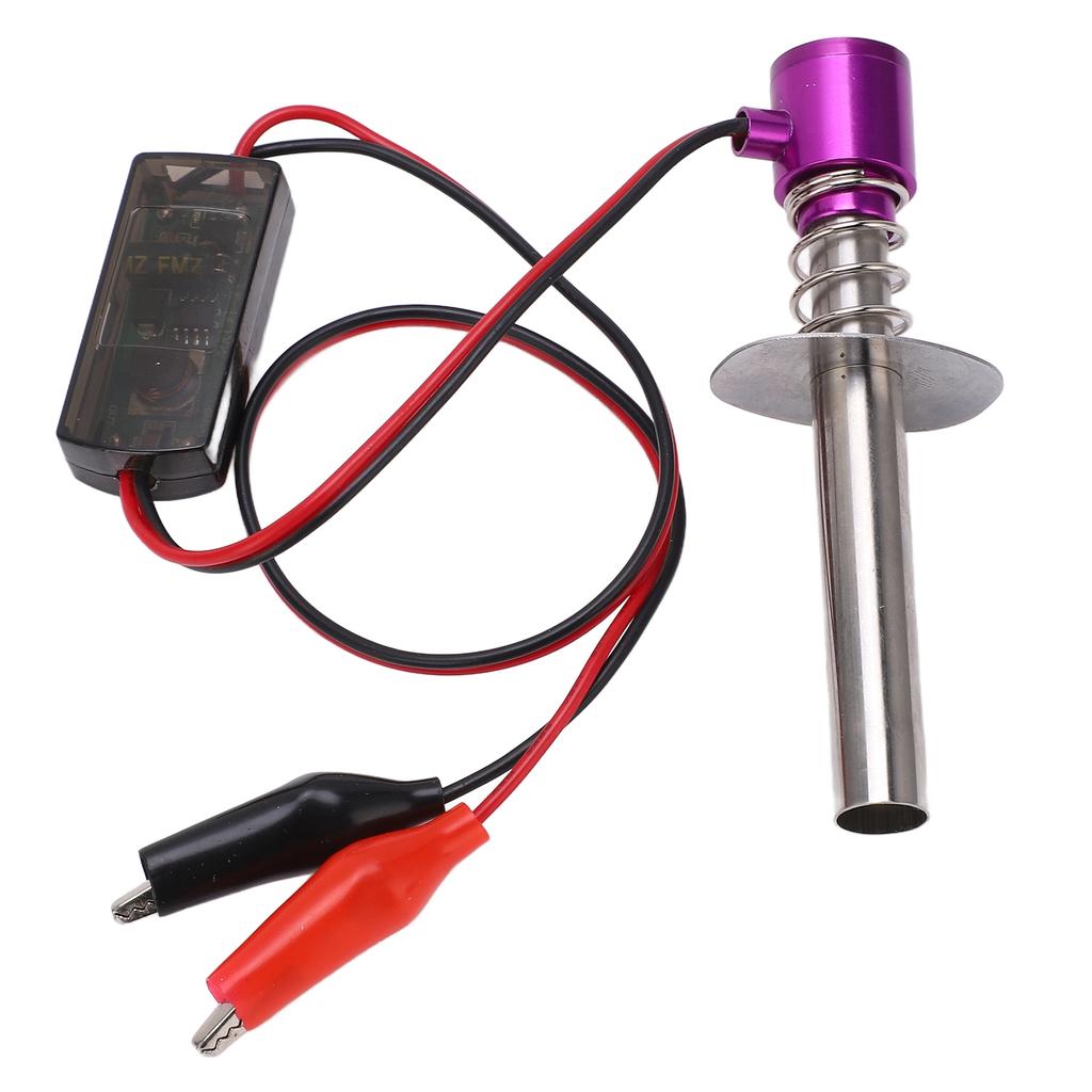 6‑12V RC Car Igniter Kit with N4 Hot Glow Plug Gasket for Methanol Engine Aircraft Car ModelPurple