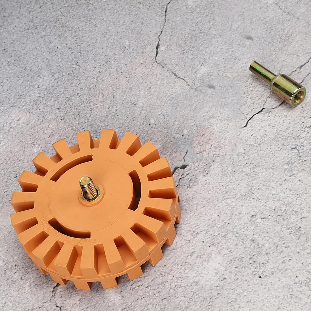 4in Rubber Eraser Wheel Sticker Film Glue Remover Pneumatic Decal Paint Cleaner Disc 25mm Diameter