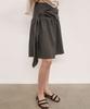 Auro Stripe Midi Skirt [ Charcoal ]