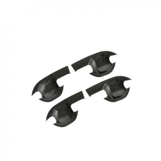 Carbon Fiber 4X Door Handle Bowl Cover Trim For Mitsubishi Outlander 2013-2021