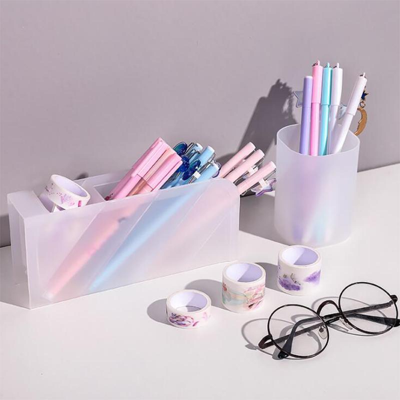 Skrivbords Pennhållare Blyerts Smink Förvaringslåda Kawaii Stor Kapacitet Skrivbordsorganisatör Ställ Fodral Skola Kontor Pappersvaror