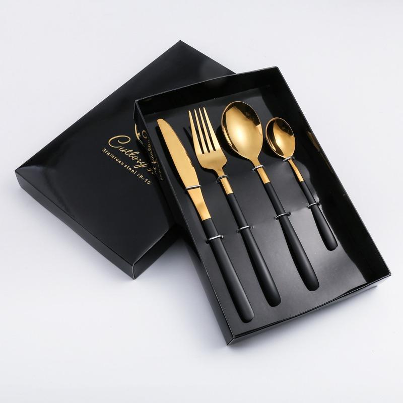 HANYANG 410 Stainless Steel Tableware Family Hotel Supplies Steak Knife, Fork and Spoon Set Western-style Tableware