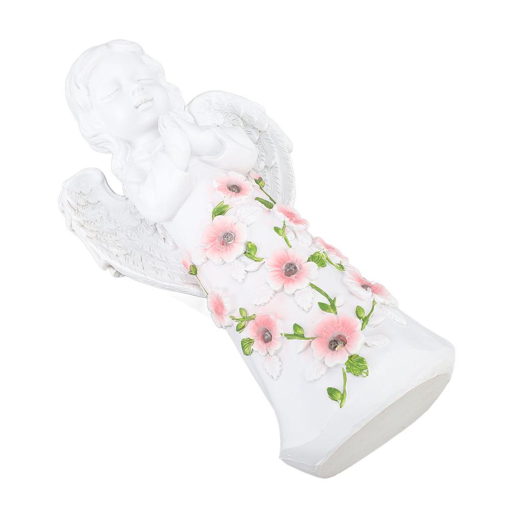 Solar Gartenstatue Engel mit Sukkulente Außendekor Rasenfigur Gartenfigur für Terrasse Balkon Hof