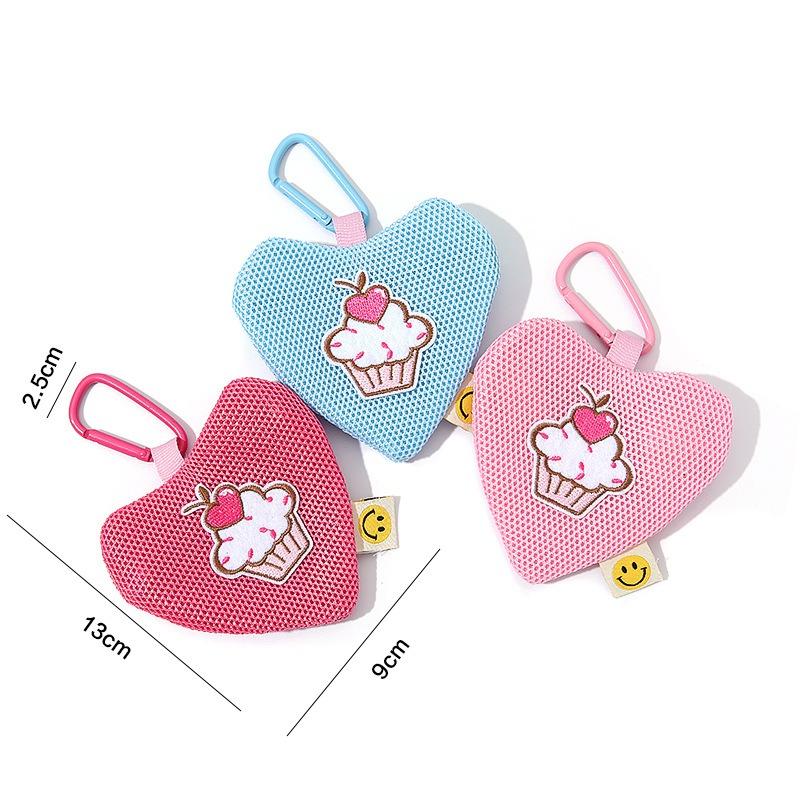 Niedliches einfarbiges Handy-Lanyard, Geldfach, Cartoon-Netz-Schlüsselanhänger, Kopfhörertasche, Studentenausweishülle, Mini-Aufbewahrungstasche