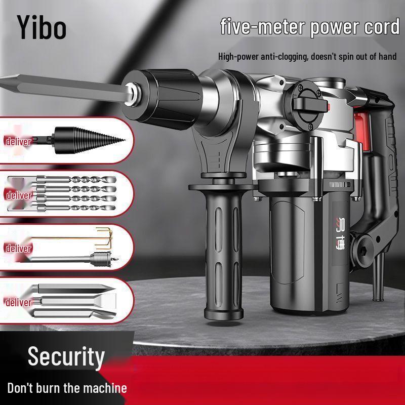 High-Power Multi-Functional Electric Hammer and Drill: Industrial-Grade Concrete Impact Tool for Home and Professional Use