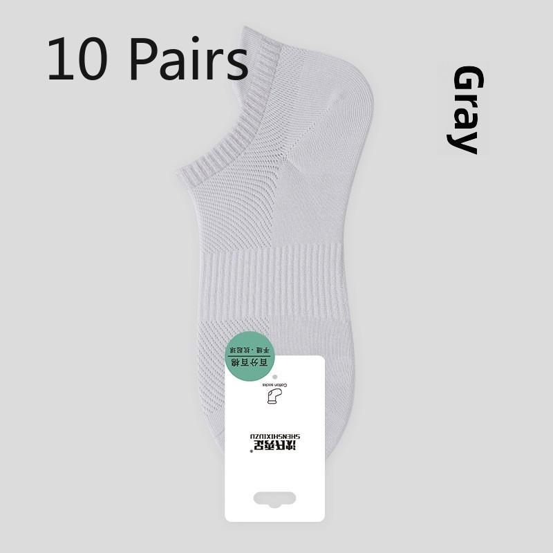 10 Pairs Women's Summer Socks Breathable Anti-ball Mesh Women's Boat Socks Short Socks Boneless Cotton Socks