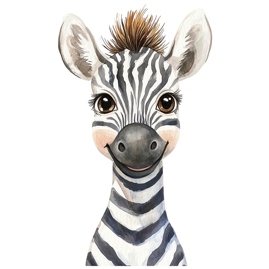 Plakat Wesoła Zebra Plakat Wesoła Zebra, 30X40 Cm, Rama Aluminiowa Czarna, Papier Matowy 230 Gsm