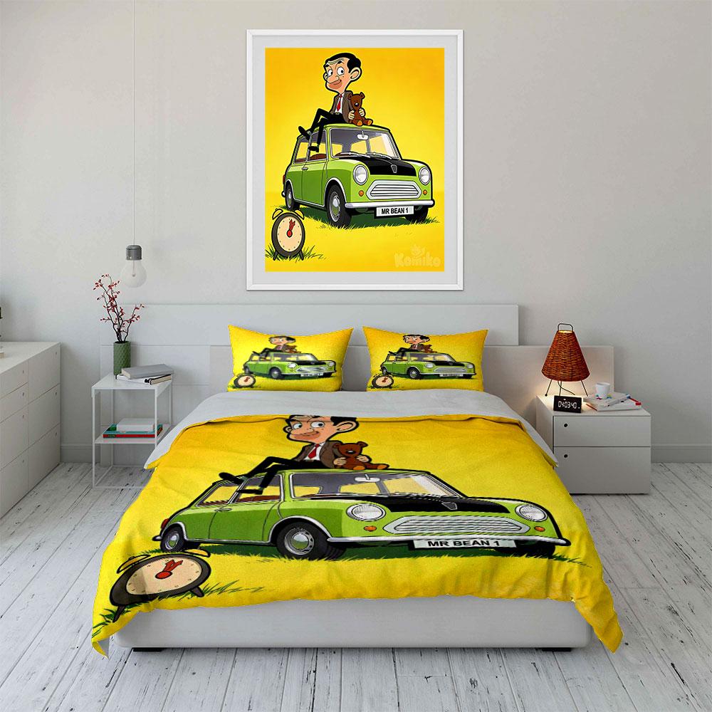 Car, man, teddy bear. Bedding sets Duvet cover sets Duvet covers Pillowcases(1 * Duvet Cover 2 * Pillowcases without duvet insert)