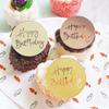 La mulți ani Cupcake Topper Acrilic Rose Gold Circle Cake Topper pentru ziua de naștere