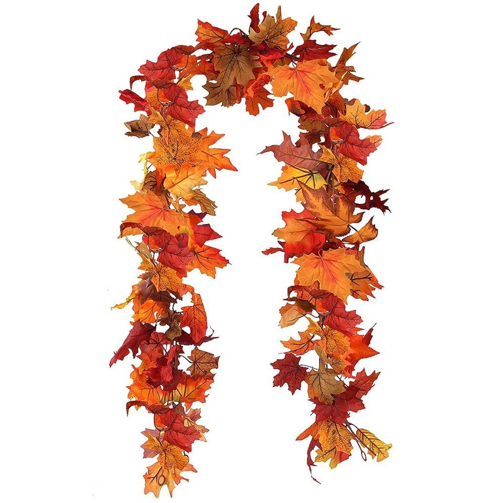 Flexible Autumn Leaf Garland Layered Leaf Clusters Faux Maple Vine Fall Leaf Vine Wedding Decor