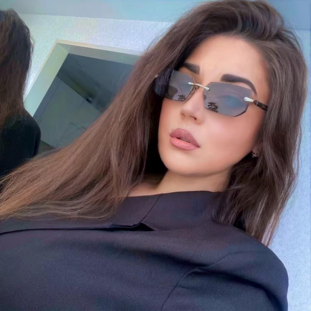 Rimless Irregular Rectangle Sunglasses Women For Men Vintage Sun Glasses Luxury Brand Designer Punk Popular Hip Hop Shades