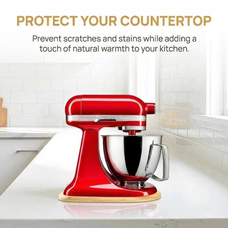 Posuvná podložka z bambusu pro kuchyňský robot s naklápěcí hlavou Posuvná podložka Podložka Příslušenství pro kuchyňské roboty Kitchen Aid