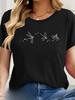 Camiseta Casual de Manga Corta para Mujer con Estampado Animal de Mariposa Libélula Cuello Redondo Ajuste Verano Casual Camisetas de Mujer Tela Suave