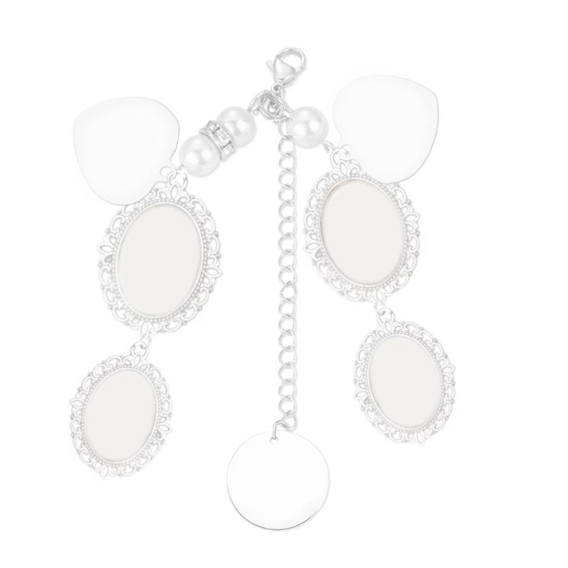 Bridal Lacy Memorial Pendant with Glass Photo Frame Bouquet Photo Frame Pendant for Wedding Bouquet Custom Decoration