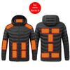Men's Multi-Zone Hooded Electric Heated Cotton Coat with Long Sleeves