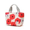 Wpc. Patterns Insulated Lunch Bag, Peony Design, Red, Women's, Aluminum Fabric, Ice Pack Pocket, Insulated, Holds 500ml PET Bottles, Stylish and Cute,