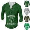 Bedrucktes T-Shirt für Herren im Retro-Stil mit Knopfleiste und langen Ärmeln