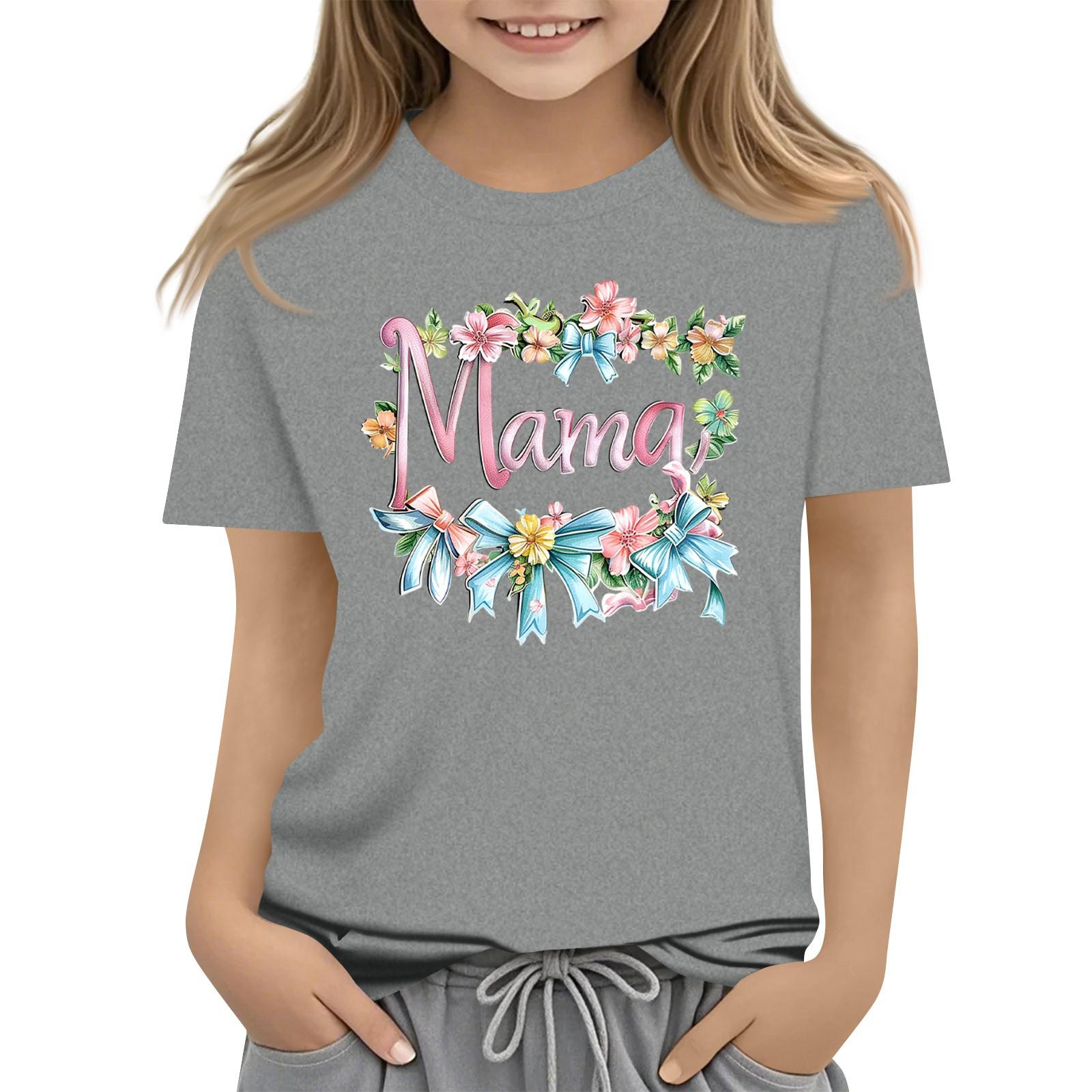 

Children s Fashion Daily Printed Round Neck Short Sleeved Casual T-shirt Top 140