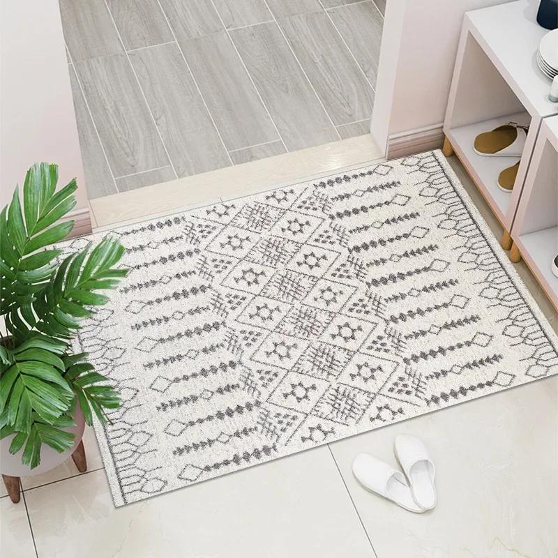 1PC Vintage Red Living Room Rug Area Rug Washable Boho Rugs Carpet Non-Shedding Throw Rug for Farmhouse Indoor Kids Playroom