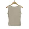 Damen Doppellagiges Bootshals Weiches Anschmiegsames Tanktop