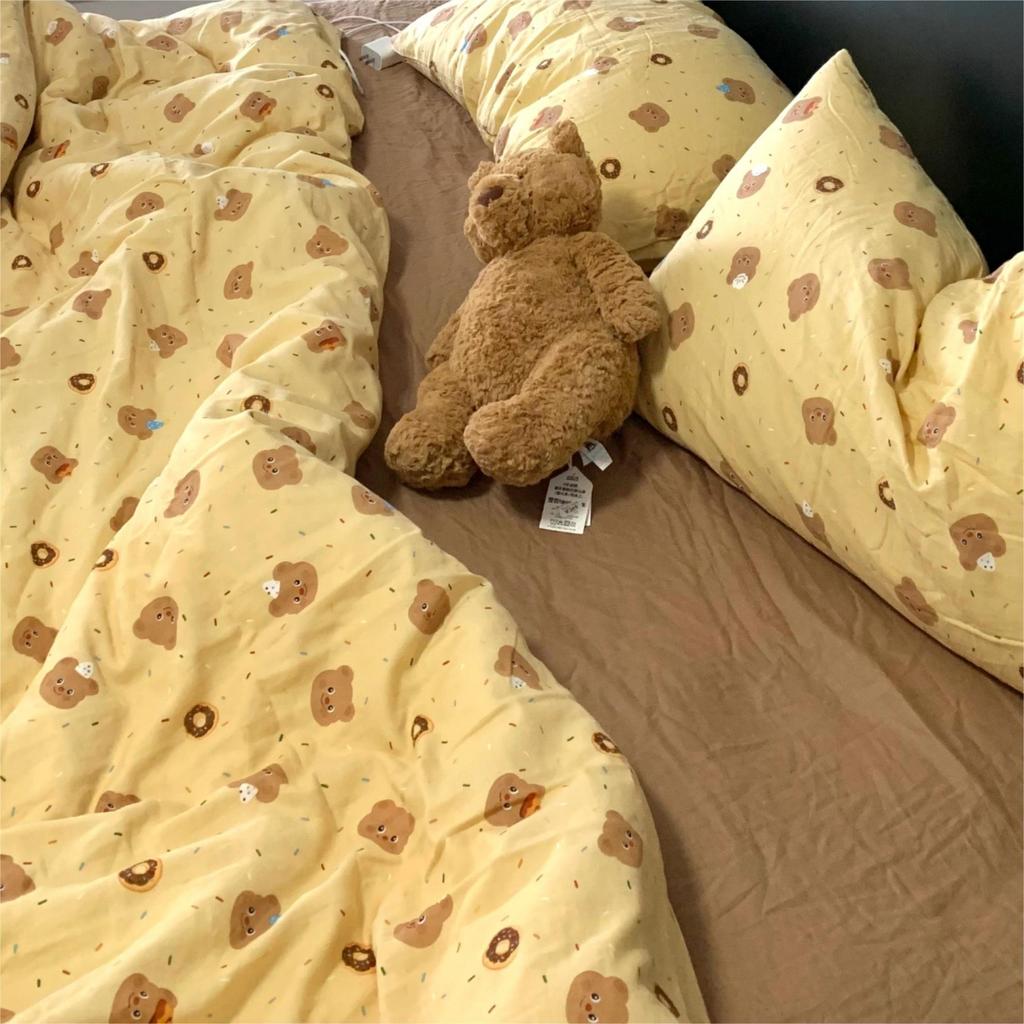 Live Broadcast Explosion Class A Maternal And Infant Grade Cotton Pure Cotton Double-Layer Yarn 4-Pcs Set Student Children'S Dormitory 3Pc Quilt Cover