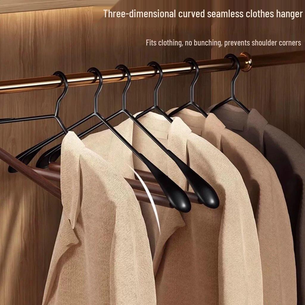 Nordic Style Iron & Beech Wood Luxury Clothes Hanger - High-Grade Solid Wood with Wide Shoulder and Anti-Corner Design.
