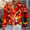 Camicie da Uomo a Manica Lunga con Stampa a Motivo Lucido Cardigan Casual Nuovi Bottoni Camicie per le Feste Moda
