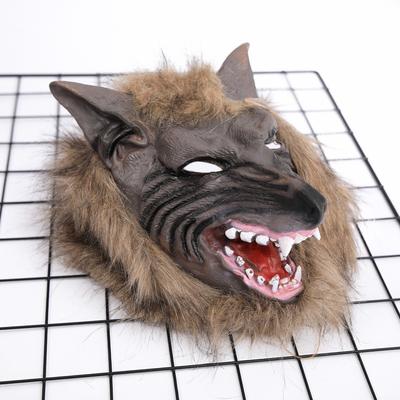 Halloween Latex Rubber Wolf Head Hair Mask Werewolf Gloves Costume Party Scary Decor Masquerade Props