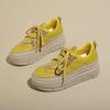 Thick Sole Perforated Shoes Woman Wide Heel Oxford Brand Luxury Women Ladies Platform Sneakers Sports Athletics Trend