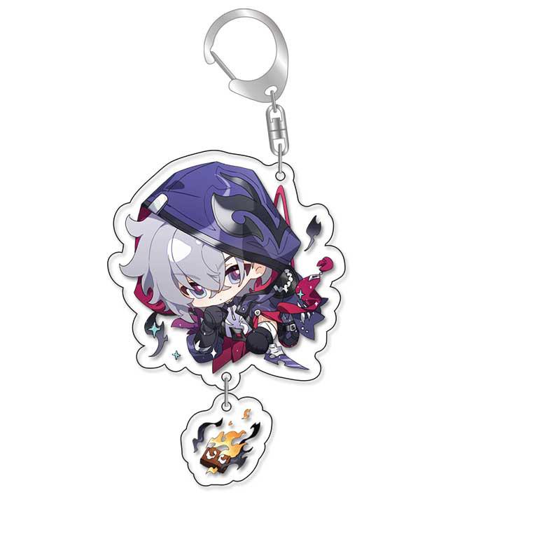 Honkai: Star Rail Ling Sha Fei Xiao Mo Ze Double-Sided Acrylic Keychain Backpack Charm In stock