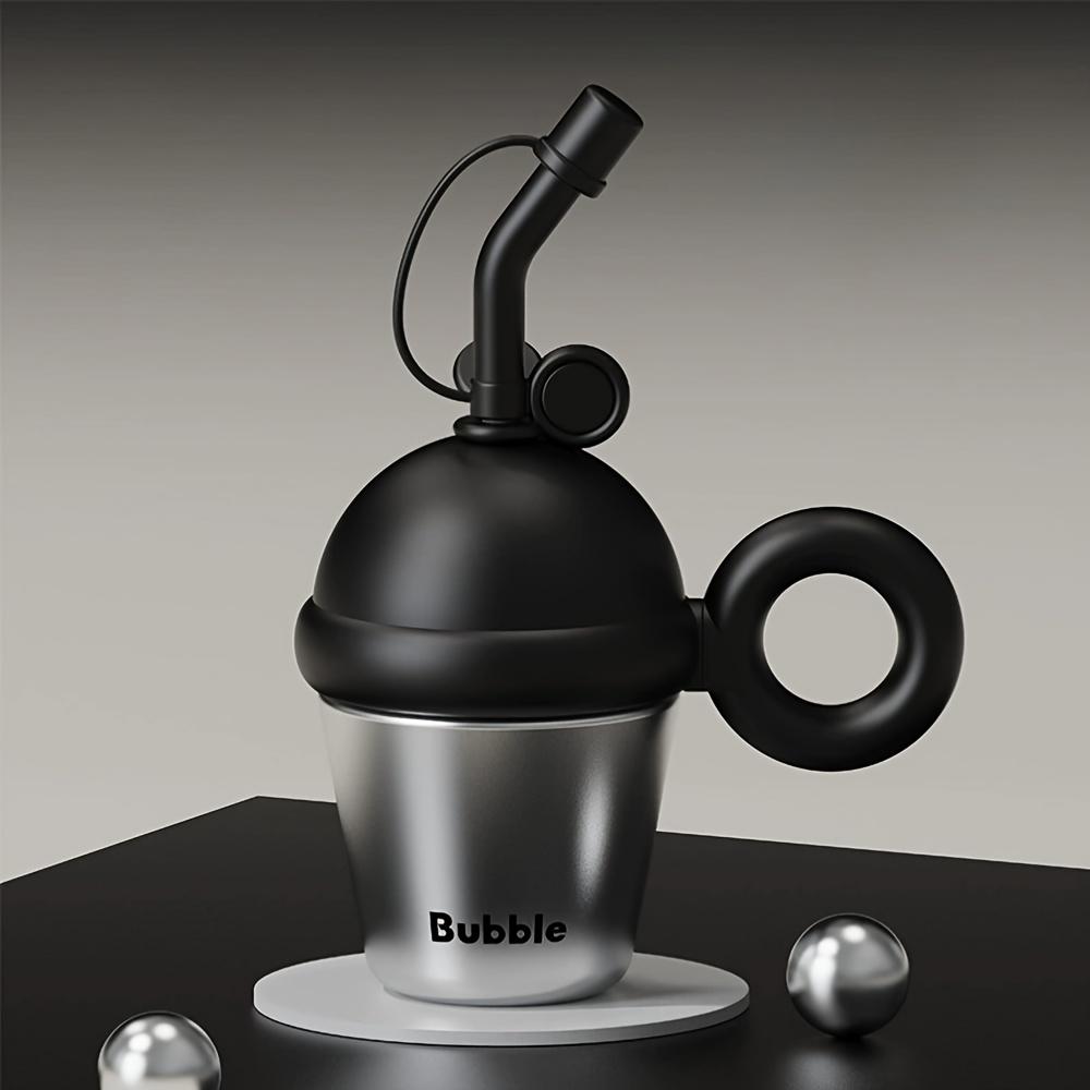 

1Pack Stainless Steel Insulated Tumbler with Straw, Cute Cartoon Design, Large Capacity, Leak Proof, Multi Purpose for Office, Home, and Holidays чорний