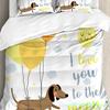 3pcs Bedding Set Cartoon Hot Air Balloon Home Textile Duvet Cover Pillow Case Boy Kid Teen Girl Bedding Covers Set